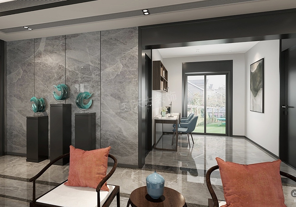 龙湖紫云台千山阅装修,新中式风格大平层设计,北碚装修