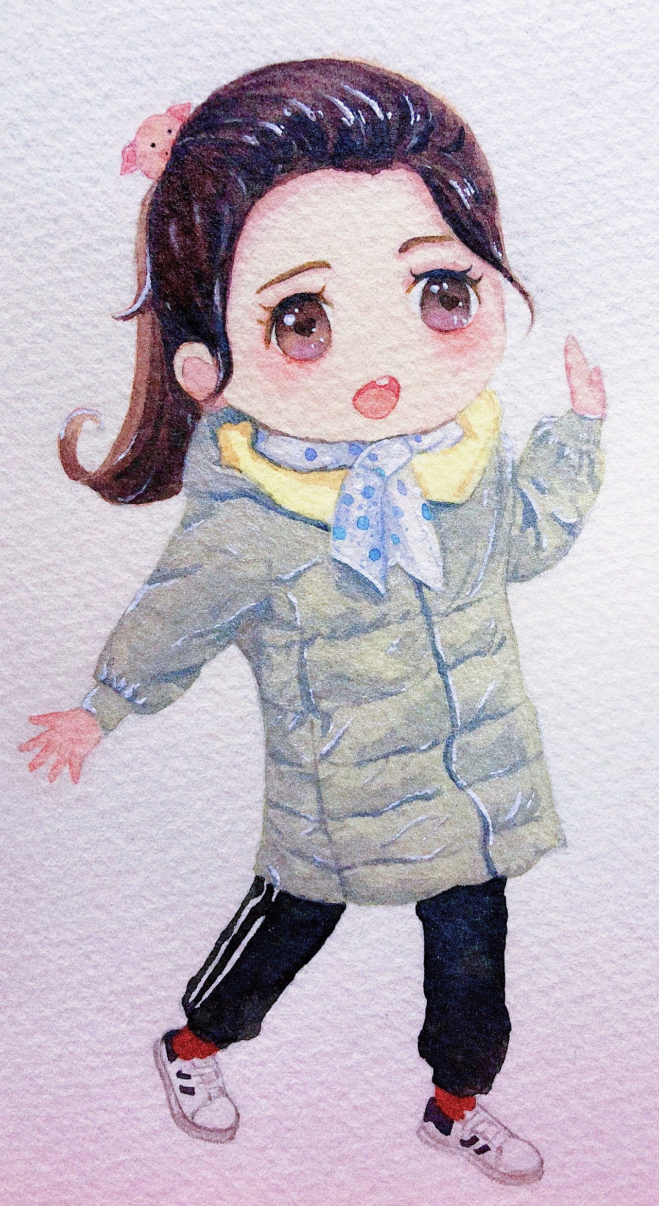 水彩手绘 二次元q版人物
