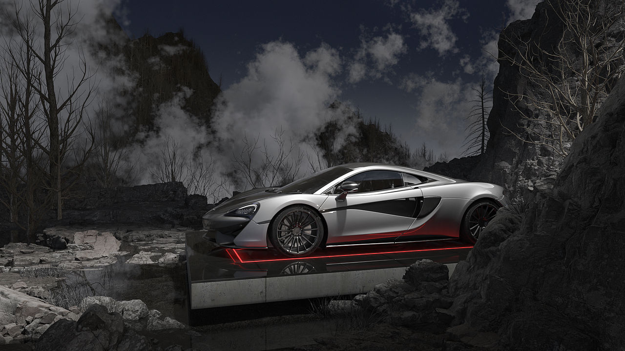 《McLaren 570s》车辆渲染和场景练习