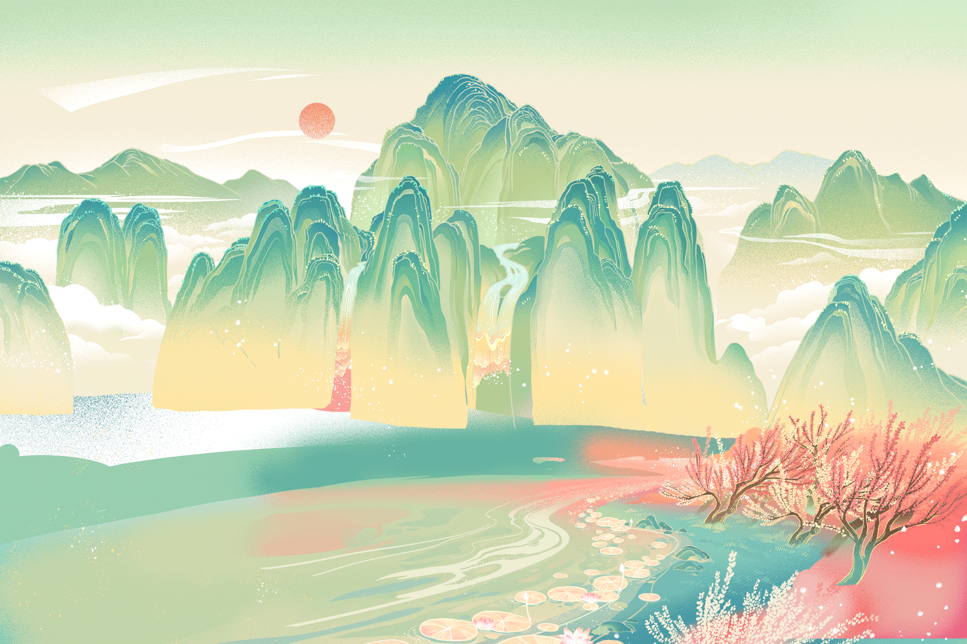 永乐宫插画系列——《绿凤凰》（图ZMTk1OTIwNDcy） - 商业插画 - 站酷设计师BrickRed砖红原创素材 - 站酷ZCOOL