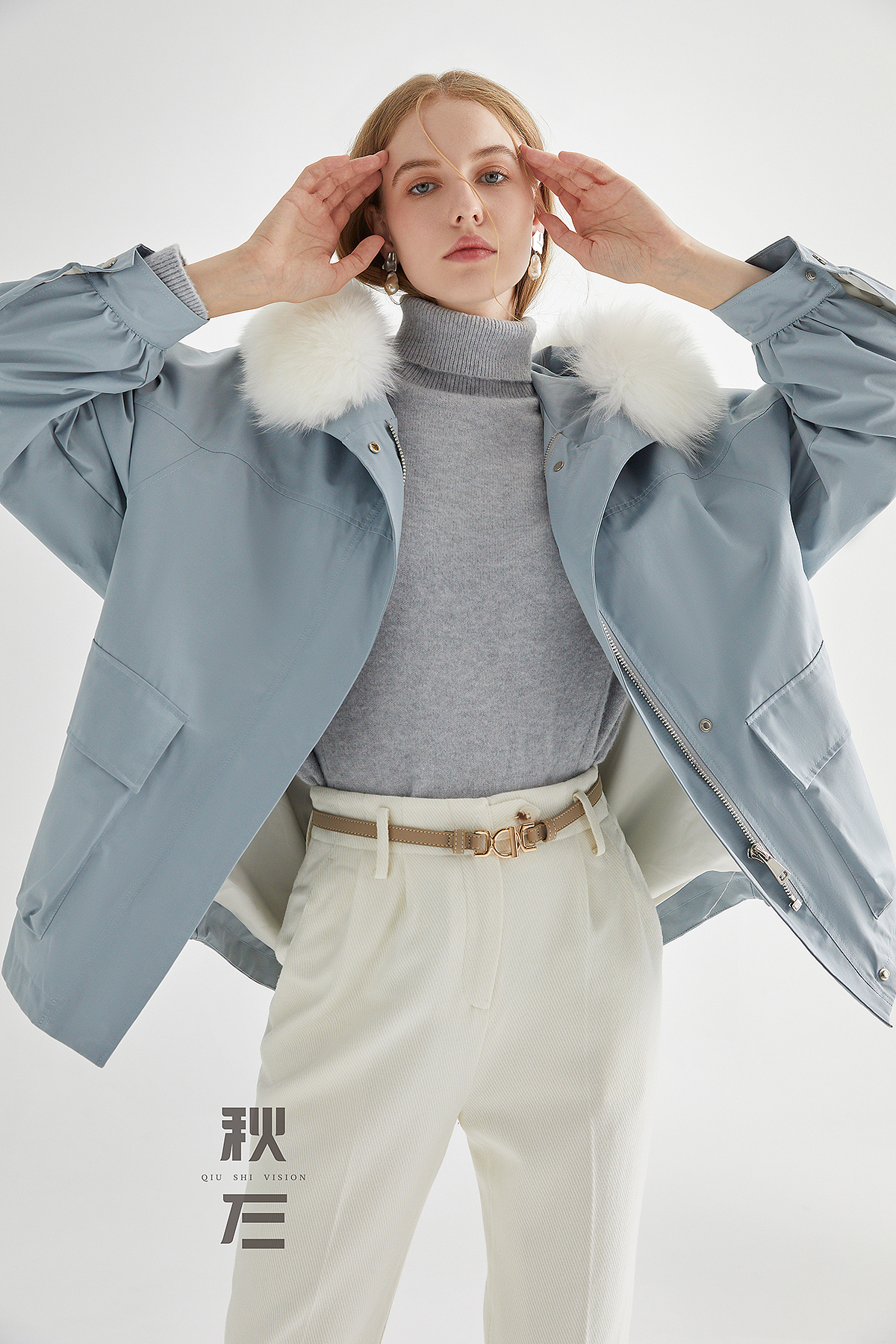 ONE MORE女装拍摄羽绒服拍照棚内拍摄派克服拍照