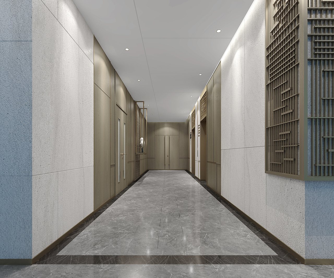 廊坊亚朵酒店电梯厅走廊