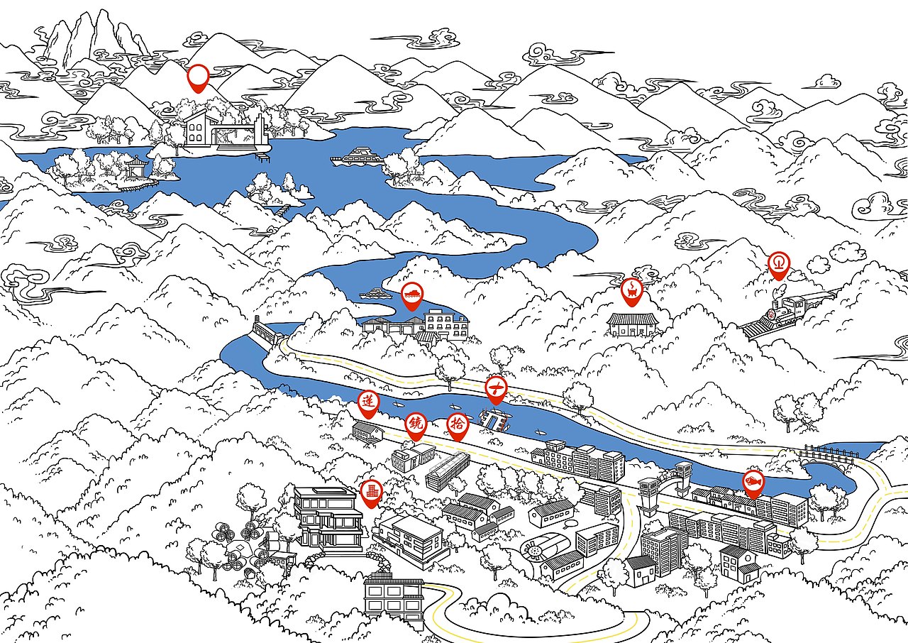 阳明湖旅游地图