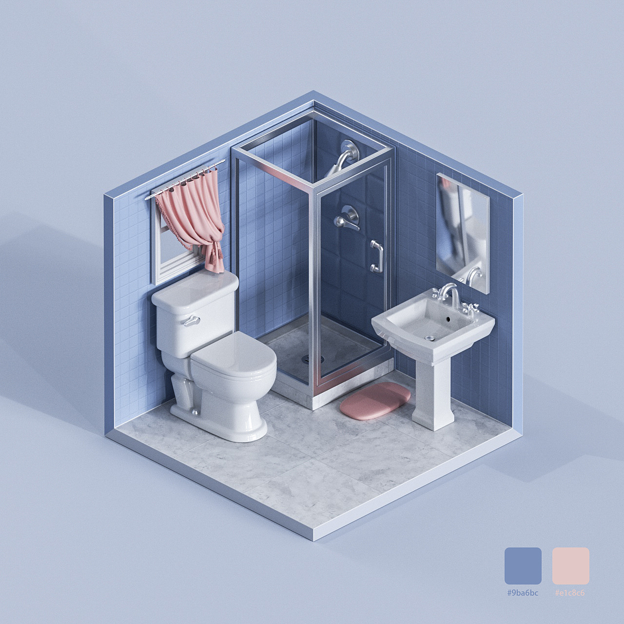 c4d浴室场景搭建|三维|场景|stephanie玖肆 - 原创作品 - 站酷 (zcool