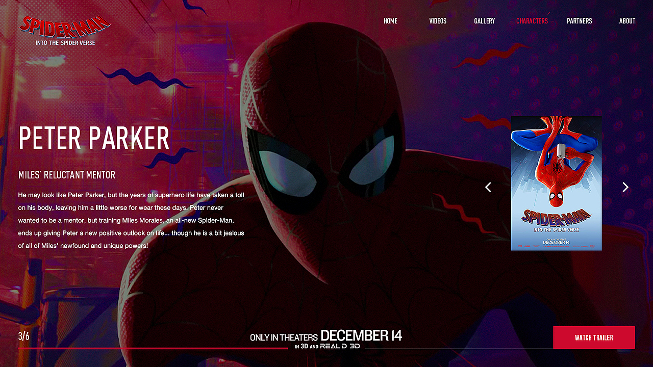 Spider-Man Into the Spider-Verse Webdesign#（图ZMTQwMzIyNTIw） - 企业官网 - 站酷设计师Sawyerchan原创素材 - 站酷ZCOOL