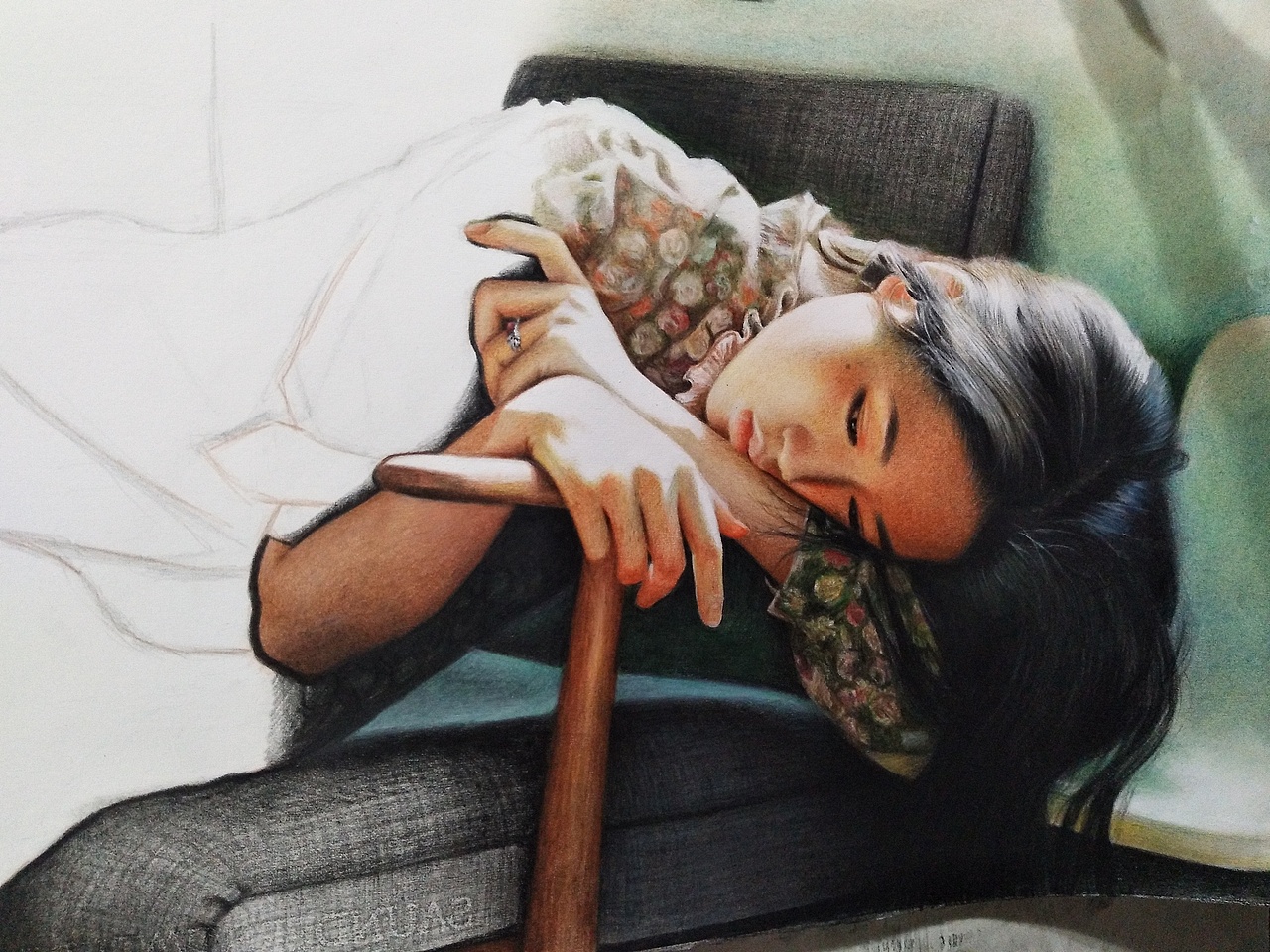 阳光下的女孩（图ZMTYwOTczNTg0） - 绘画 - 站酷设计师李胜仁原创素材 - 站酷ZCOOL