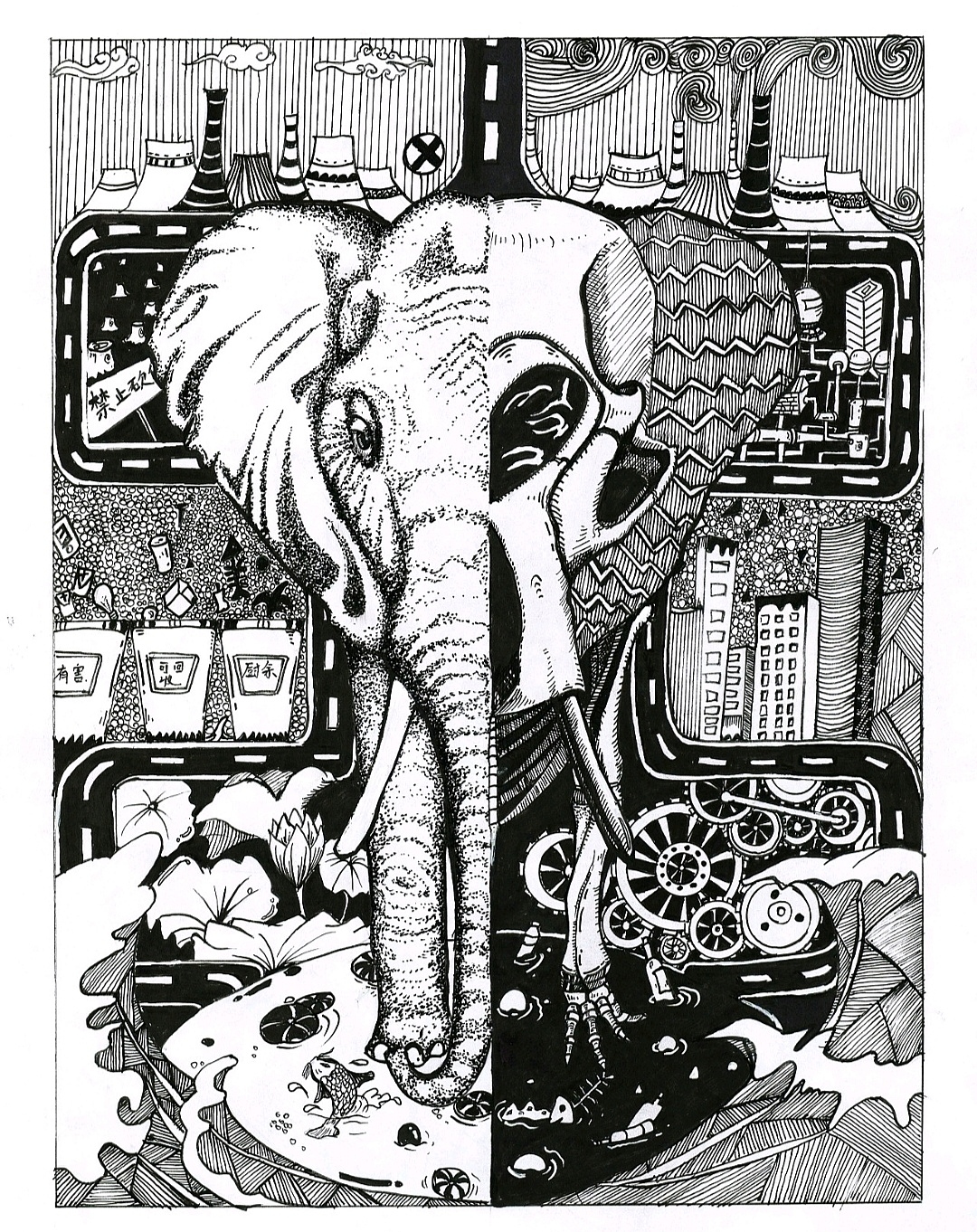 黑白装饰画（图ZMjcxMjM5NTAw） - 艺术插画 - 站酷设计师黑白插画设计师原创素材 - 站酷ZCOOL