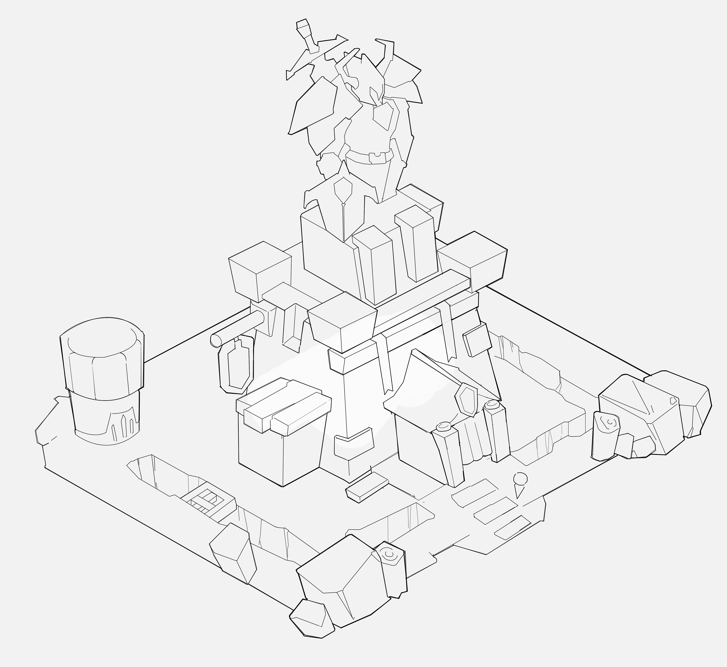 塔防游戏单体建筑设计线稿