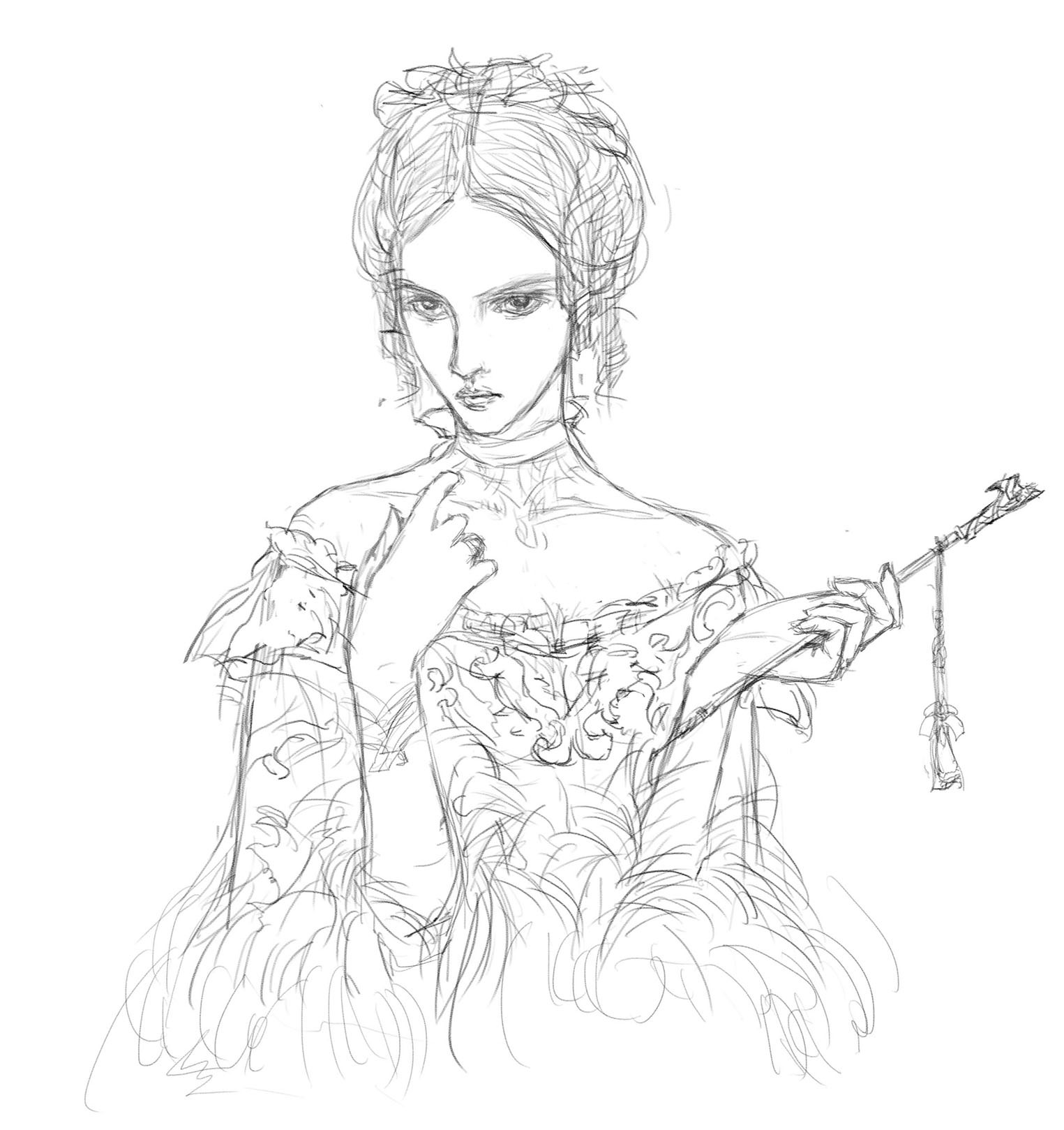 原创作品:拿烟斗的女人