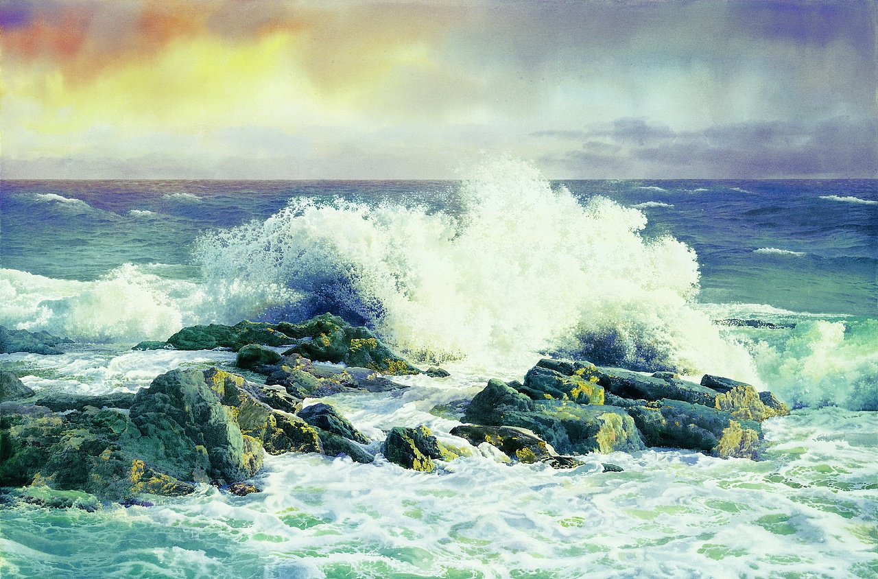 用留白的方法画海浪,比用留白液画的要自然生动。(图ZOTI3MjExNzY=) - 绘画 - 站酷设计师黄有维水彩原创素材 - 站酷ZCOOL