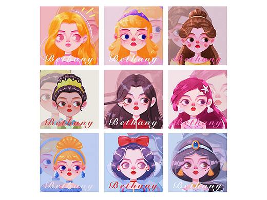 迪士尼公主系列（個人主頁-ZNTg1ODAyMDA=） - 商業(yè)插畫 - 站酷設(shè)計(jì)師Bethany涼茶原創(chuàng)素材 - 站酷ZCOOL