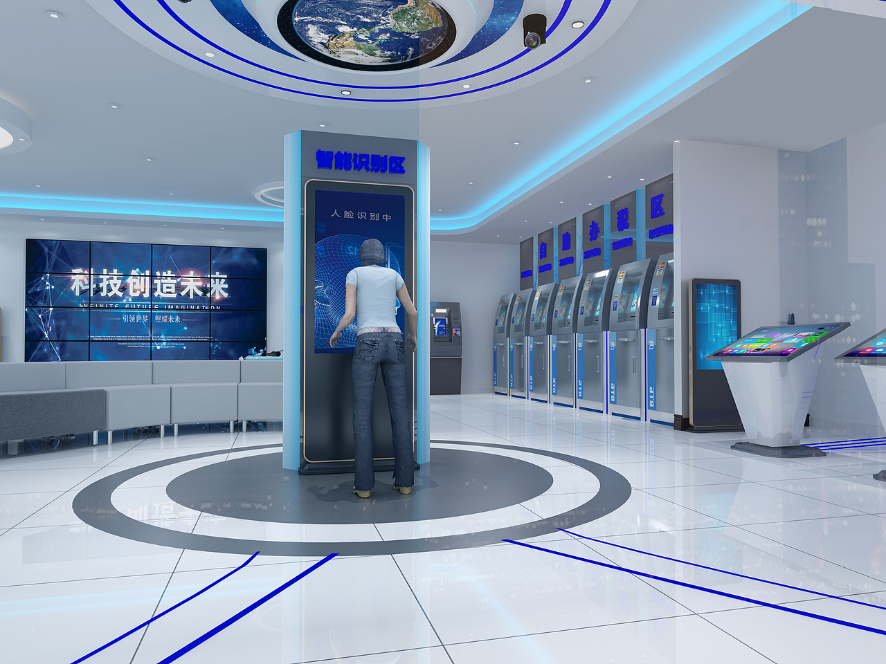 智慧展厅 科技展厅 智能办税服务展厅（图ZMjA4ODAzODA4） - 其他三维 - 站酷设计师feifei912原创素材 - 站酷ZCOOL