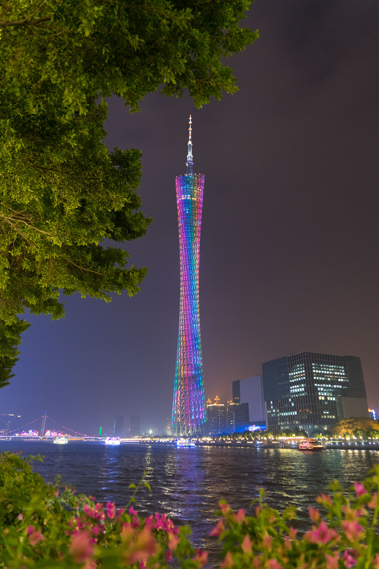 广州塔夜景手机拍摄图片
