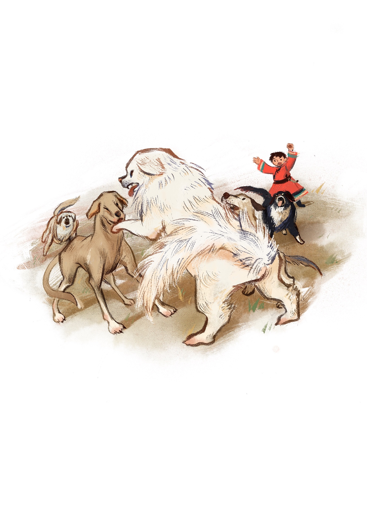 儿童文学插图《我童年的牧羊犬》（图ZMjczODAwNTI4） - 商业插画 - 站酷设计师日一尧原创素材 - 站酷ZCOOL