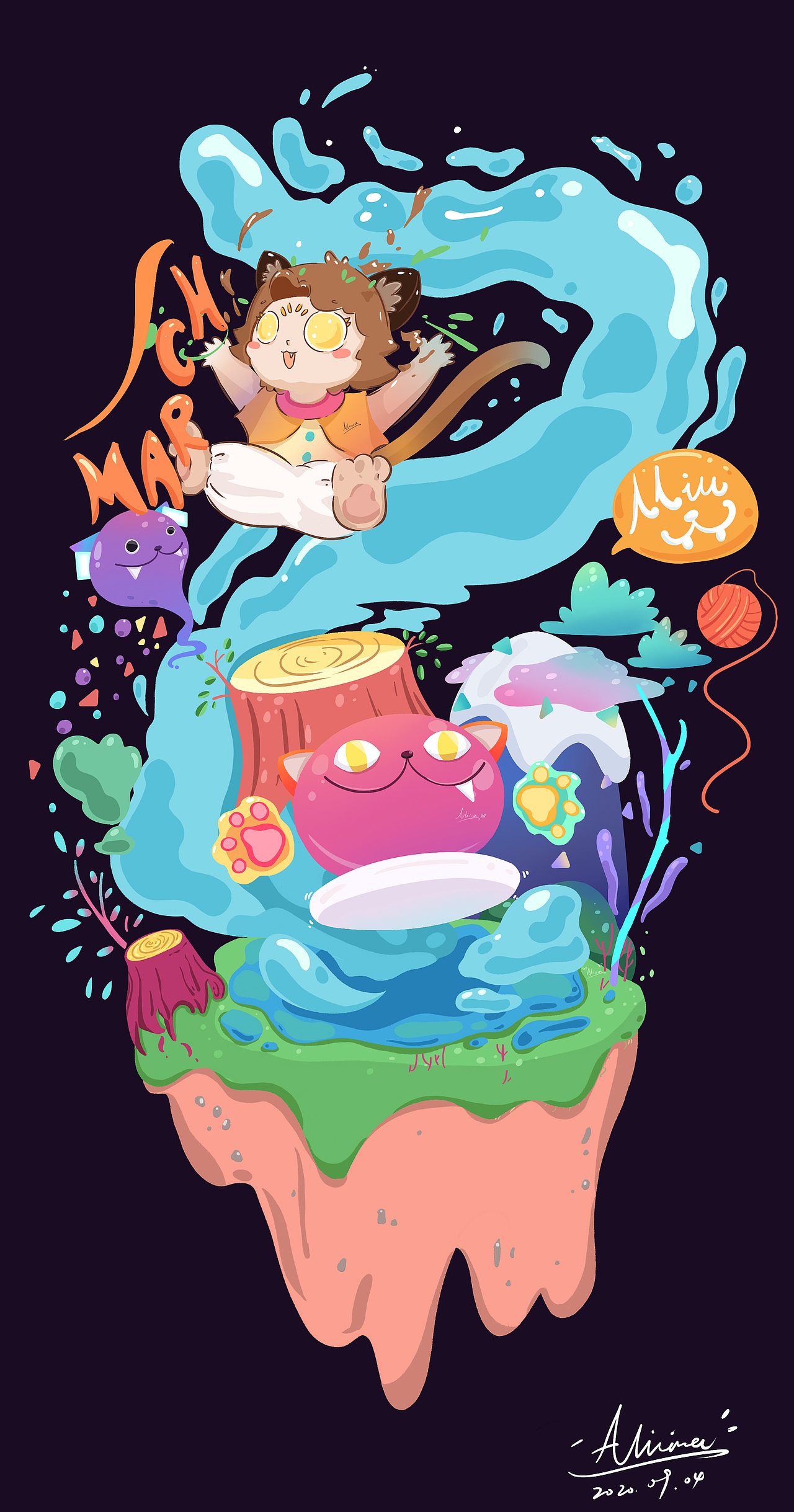 ip--三月|插画|创作习作|妮妮和三月_原创作品-站酷zcool