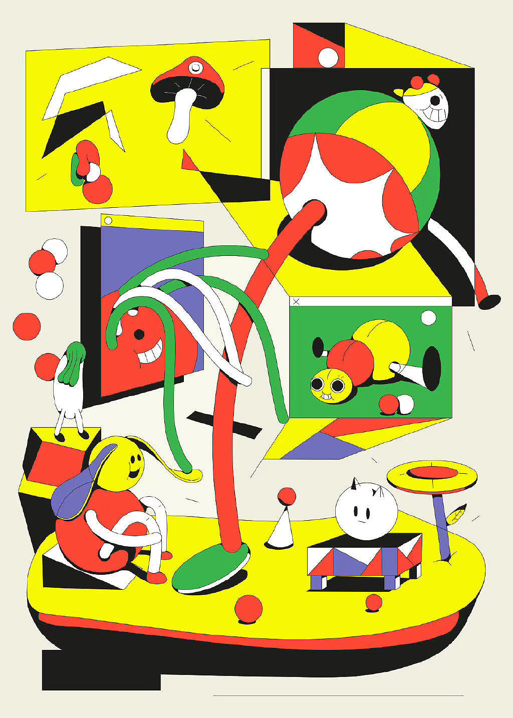 风格鲜明的描边插画