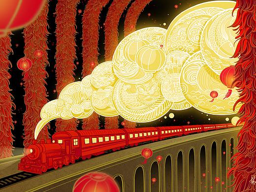 新年贺图-火车