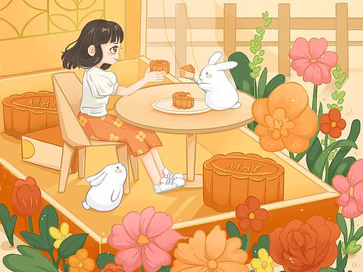 中秋节插画(一)(个人主页-ZNTQ5Nzc0ODQ=) - 商业插画 - 站酷设计师一只叫千滨的喵原创素材 - 站酷ZCOOL