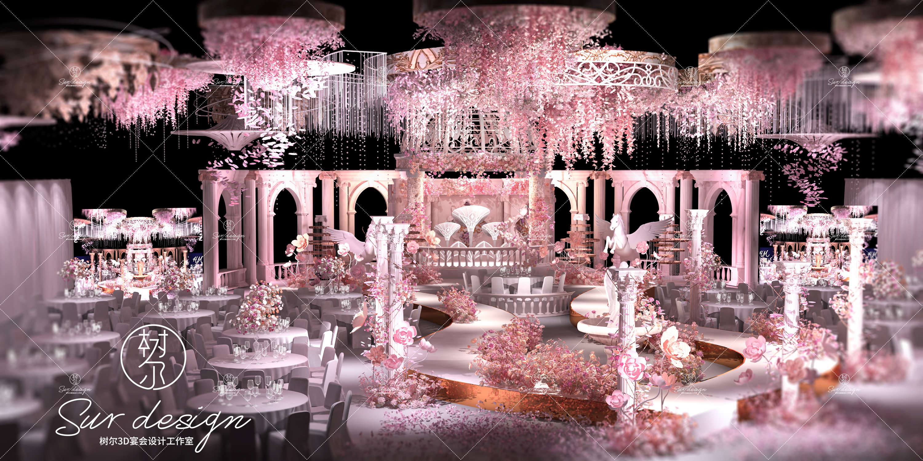 粉色婚礼效果图设计图__图片素材_其他_设计图库_昵图网nipic.com
