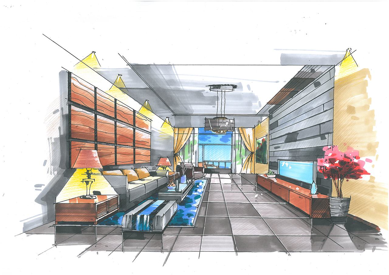 室内设计及其整体设计手绘（图ZNzAzNjc0NDA=） - 家装设计 - 站酷设计师喵喵喵薇薇笑原创素材 - 站酷ZCOOL