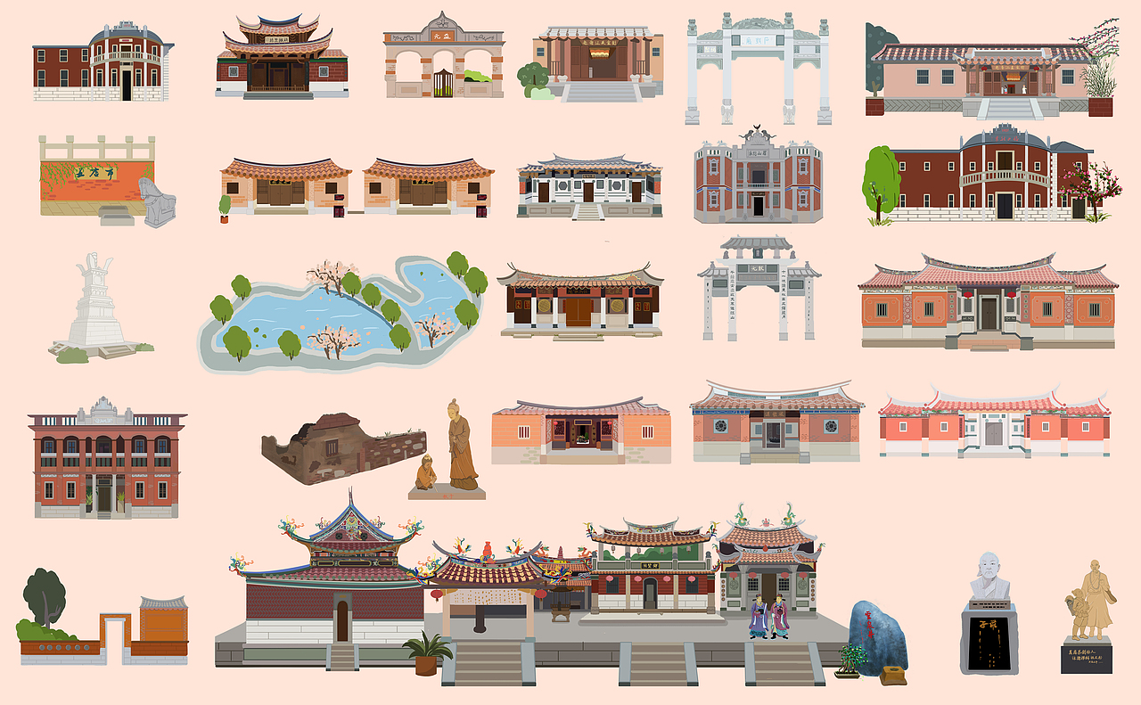 泉州晋江五店市（图ZMTUwODI5MTgw） - 商业插画 - 站酷设计师增玲原创素材 - 站酷ZCOOL