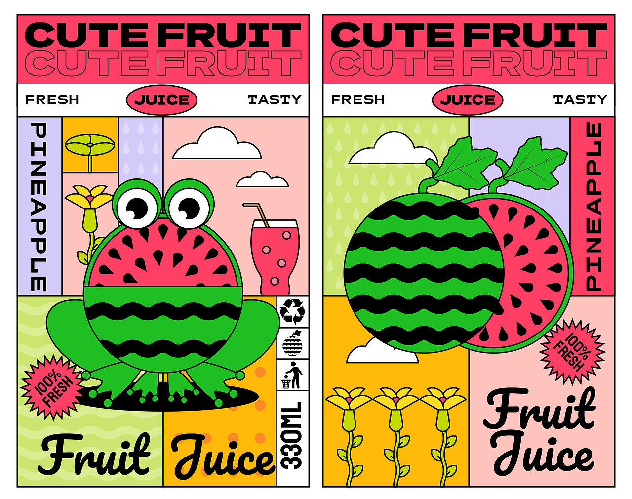 快消品插画_水果&动物创意插画（图ZMjc1NDYxMzQw） - 新锐潮流插画 - 站酷设计师一粒盐原创素材 - 站酷ZCOOL