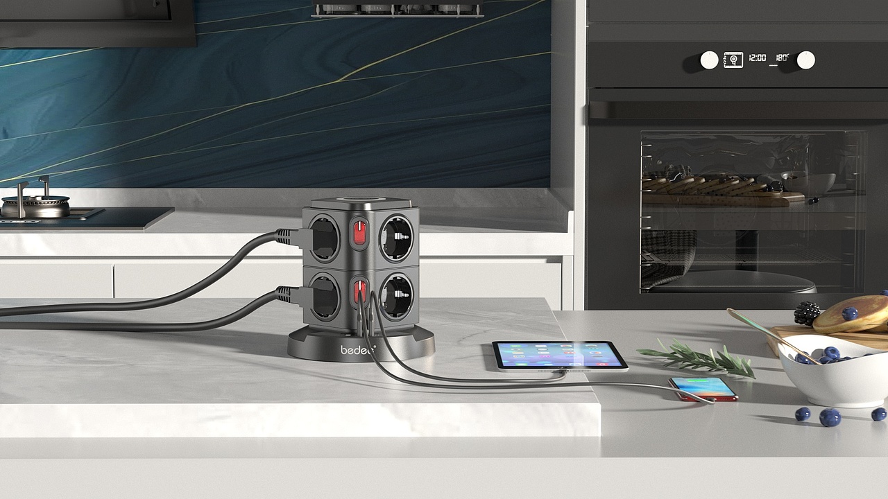 三维渲染作品（排插塔04）（图ZMjYxMDU4NzM2） - 产品 - 站酷设计师影子LXY原创素材 - 站酷ZCOOL