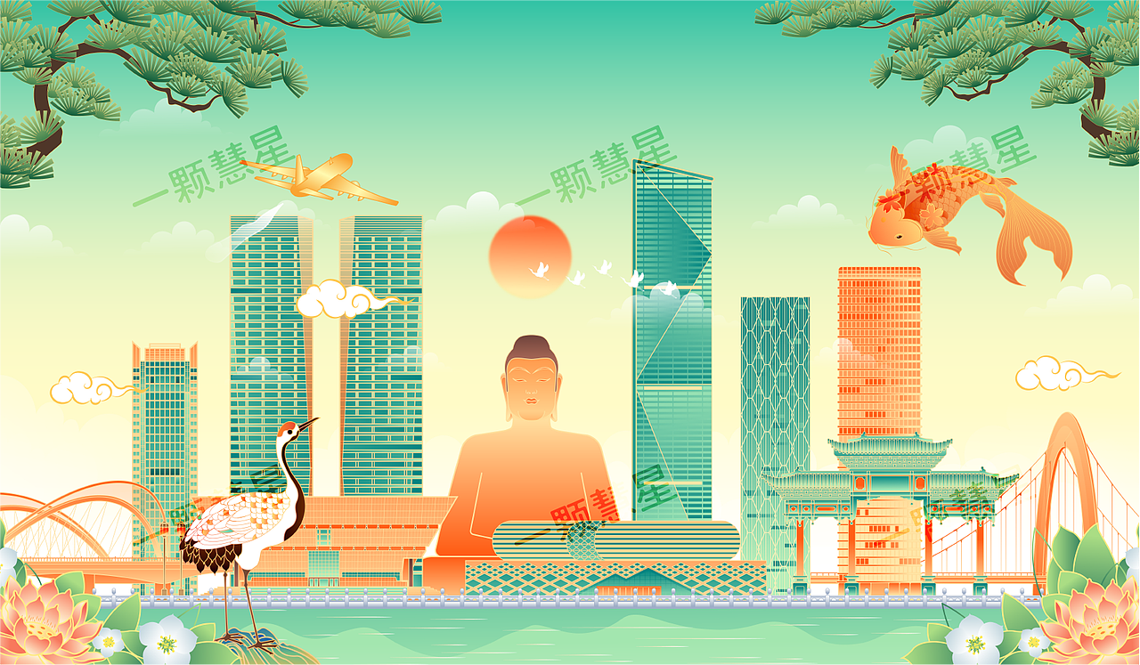 中国各地城市地标建筑矢量插画（图ZMjYxMTAzMzEy） - 商业插画 - 站酷设计师晚风在画画原创素材 - 站酷ZCOOL