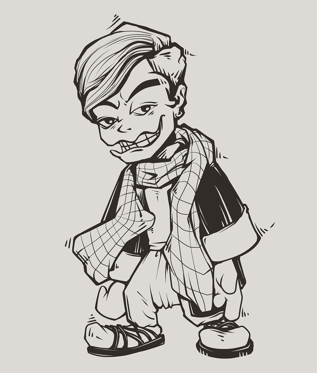 涂鸦风人物形象设计线稿