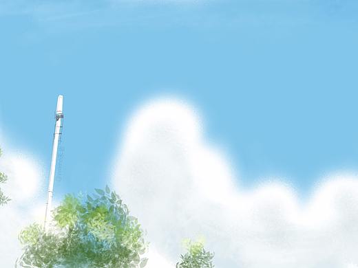 夏日的蓝天白云