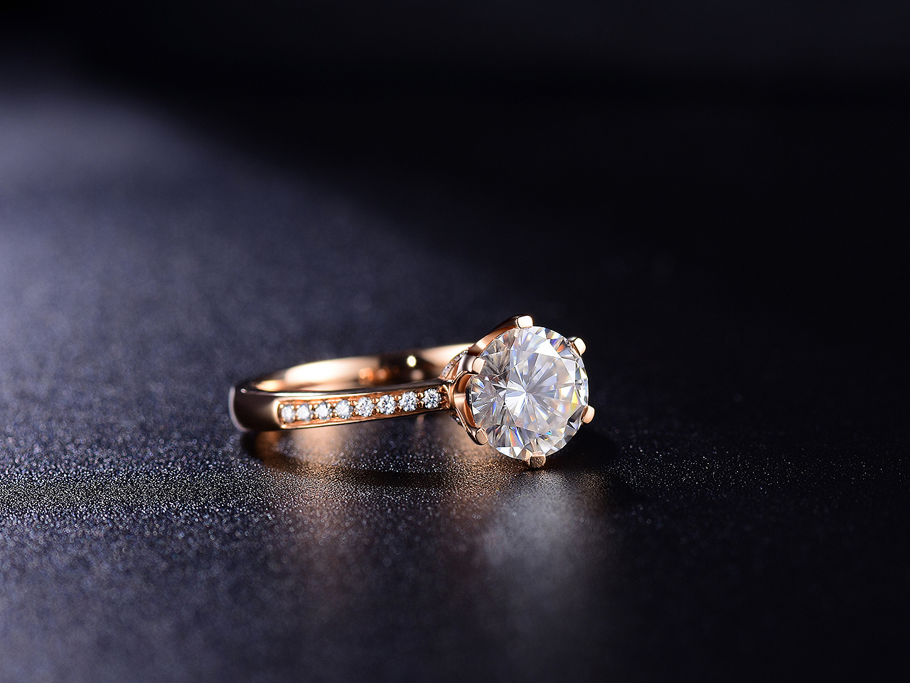 珠宝拍摄修图莫桑石莫桑钻戒指场景图