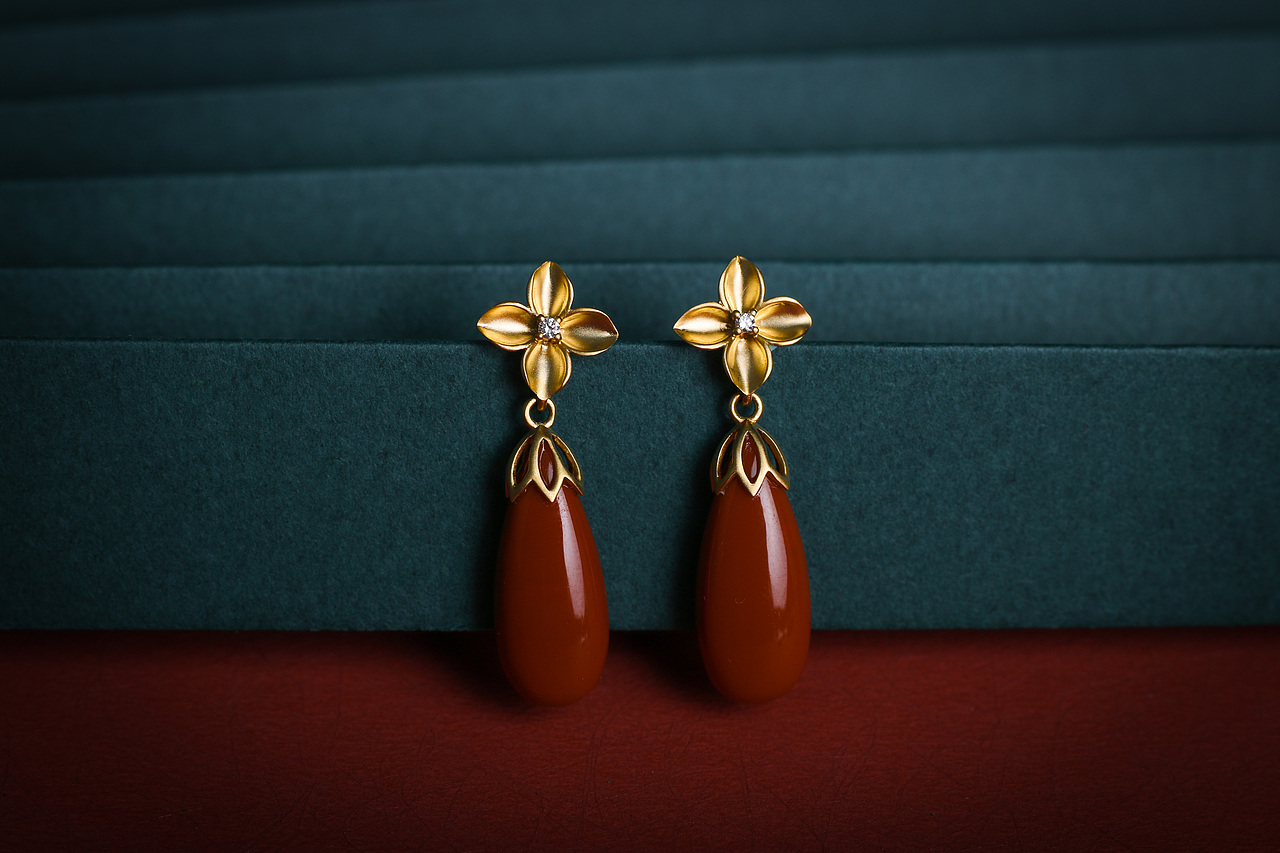 爱盘原创南红首饰耳钉 · 系列一（图ZMTk5MDY5MDYw） - 首饰设计 - 站酷设计师爱盘玩原创素材 - 站酷ZCOOL