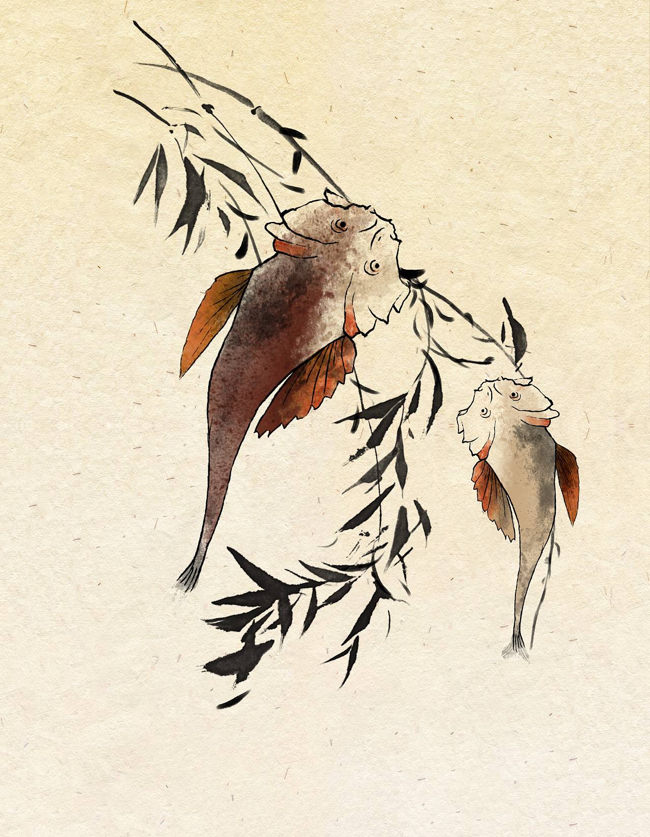 国画-年年有鱼 (想要代画私信我)