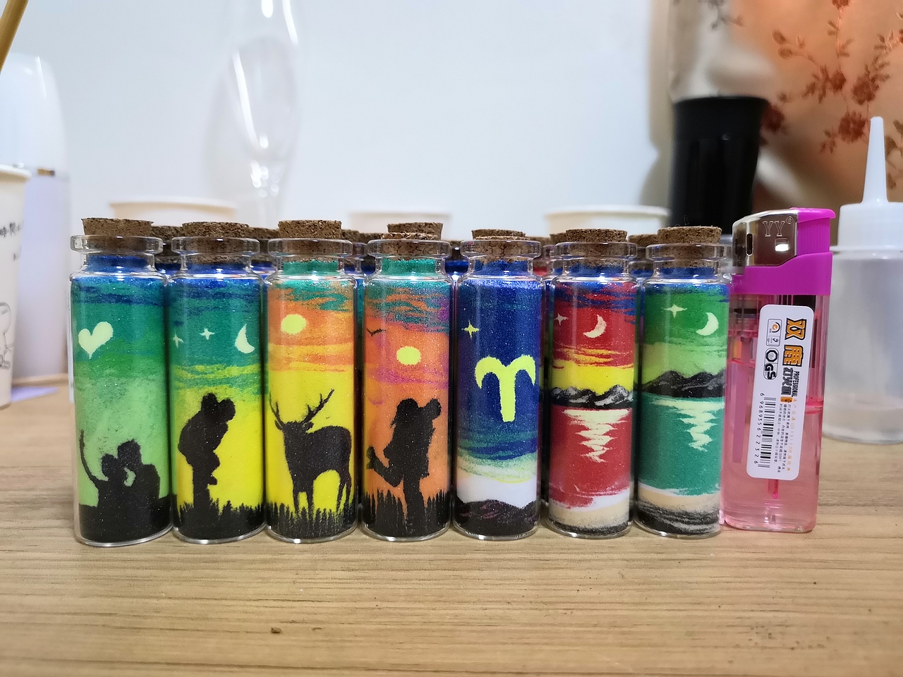 沙瓶画创意手工艺作品