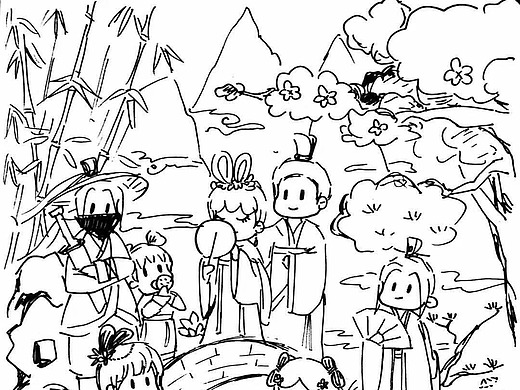 围观群众插画-创作习作14001年前碗中人插画-创作习作0001年前添加