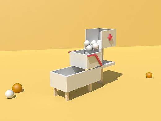 C4D练习自由落体小球