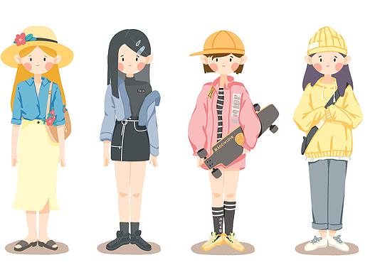 扁平风格人物插画