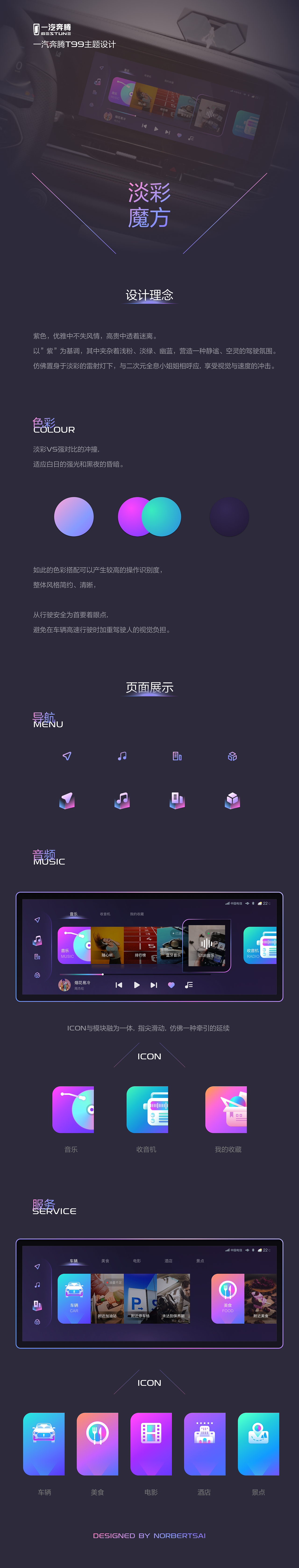 淡彩魔方-一汽奔腾 T99 主题设计（图ZMTc5OTk2MTQ0） - 主题/皮肤 - 站酷设计师norbertsai原创素材 - 站酷ZCOOL