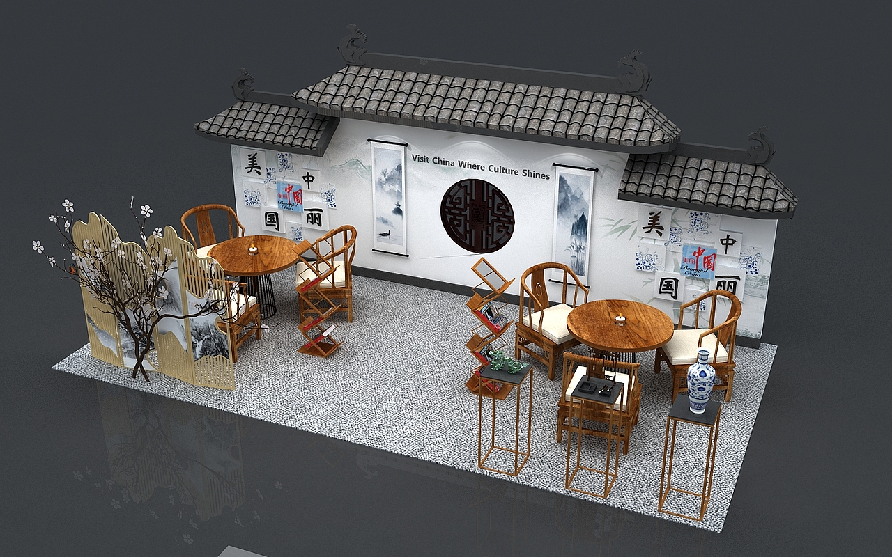 旅游展2 古风展位设计 3d设计（图ZMjA0OTI0MDQ4） - 其他三维 - 站酷设计师云迪vind原创素材 - 站酷ZCOOL