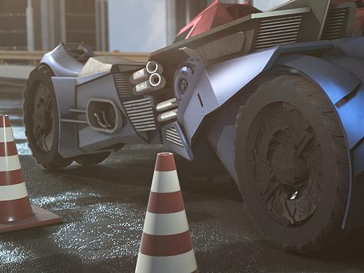 未来感蝙蝠警车OC渲染