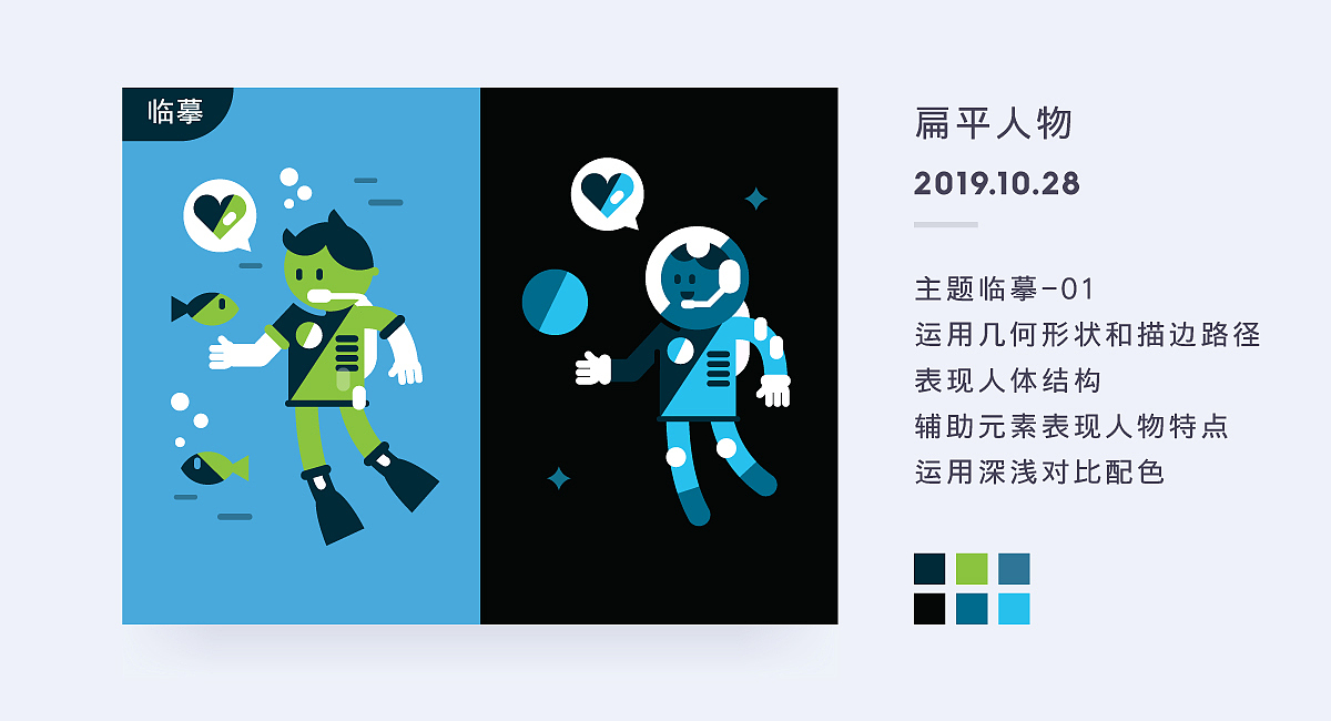 【扁平风】-百图记近两周打卡练习作品03