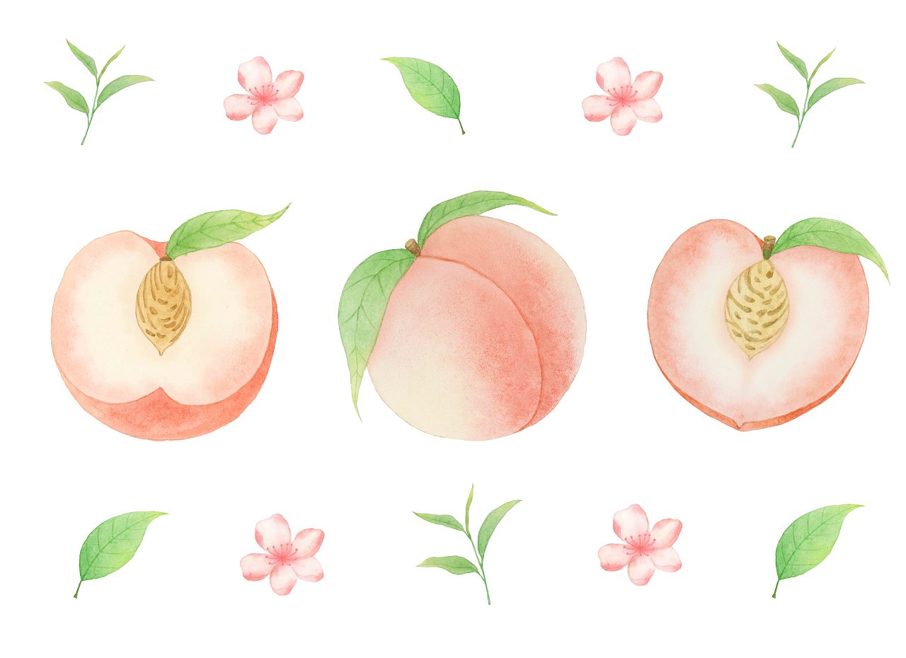 夏日水蜜桃29淑禧语蜜桃乌龙茶包装插画