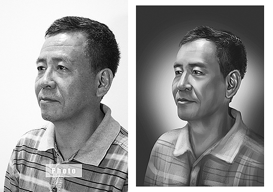 给父上大人画的一枚【肖像】（图ZMjA2NDA5NDQ=） - 创作习作 - 站酷设计师ClaireJ阿章原创素材 - 站酷ZCOOL