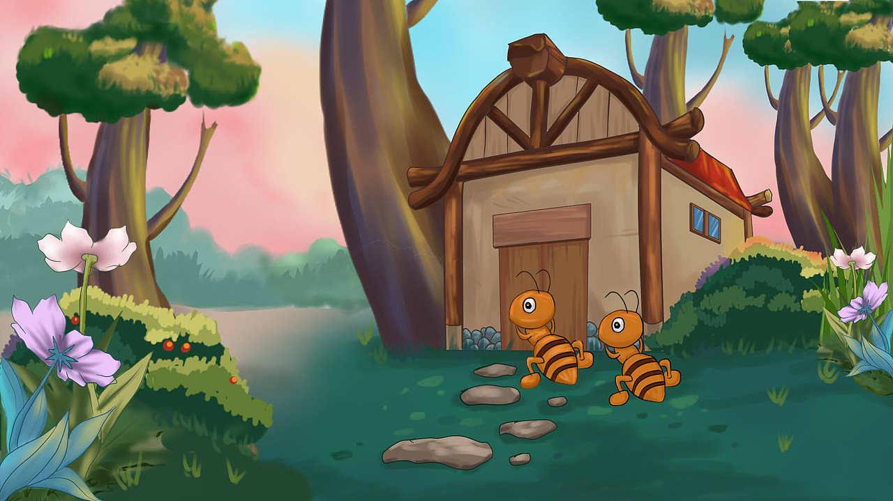 【源文件】手绘儿童教育蚂蚁大力士动画 