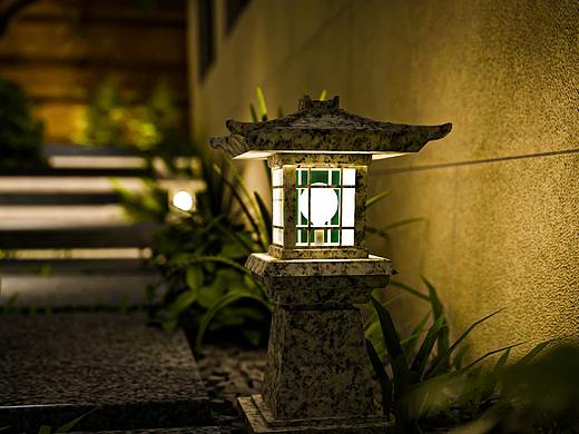 户外灯夜晚氛围渲染