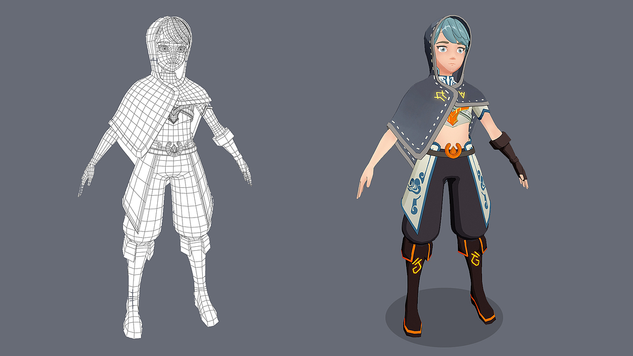 战姬绝地求生-临摹次世代雕刻-般若标签二次元3d角色建模角色设计作品