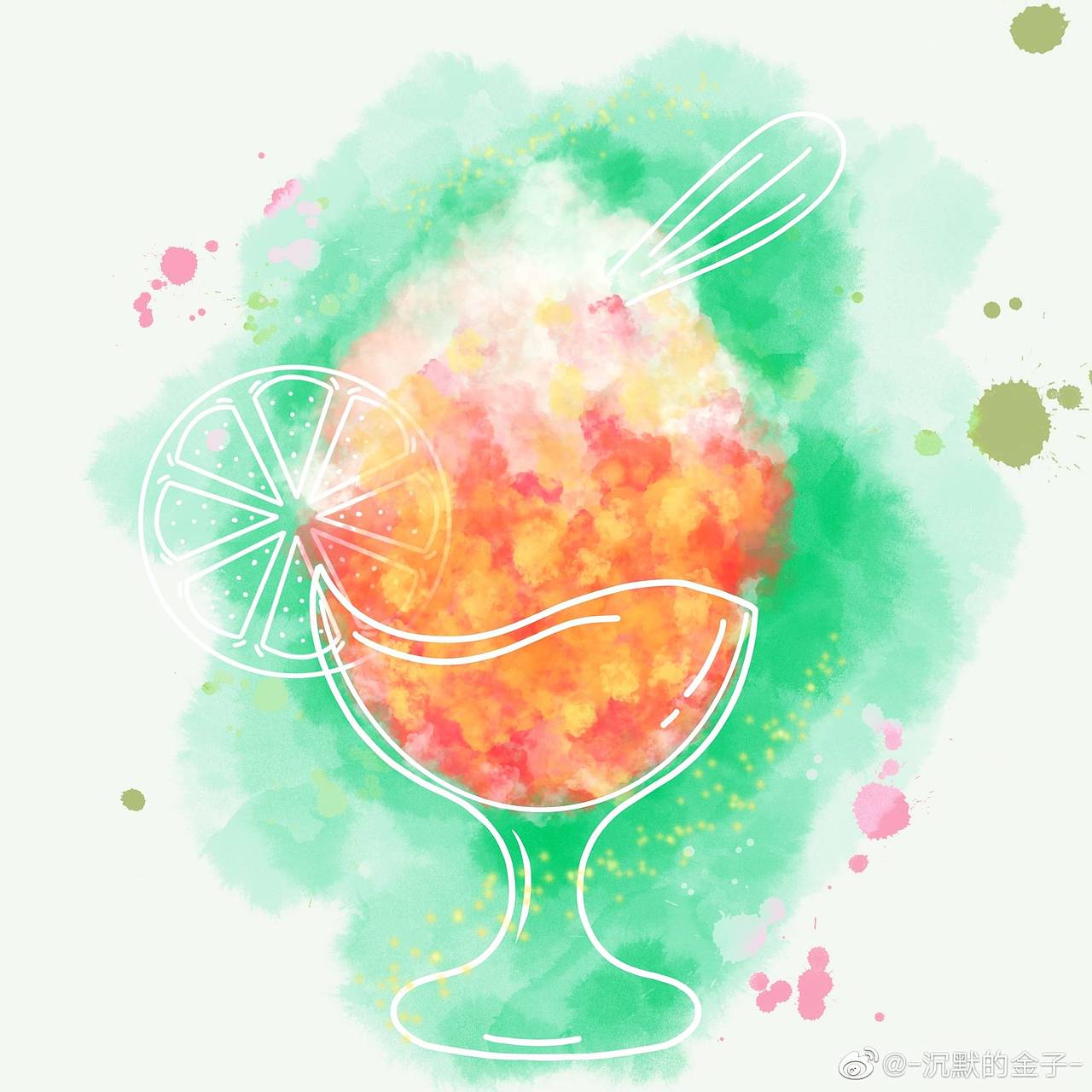 一杯刨冰（图ZMTg0MjY0MDk2） - 新锐潮流插画 - 站酷设计师crossheart12原创素材 - 站酷ZCOOL