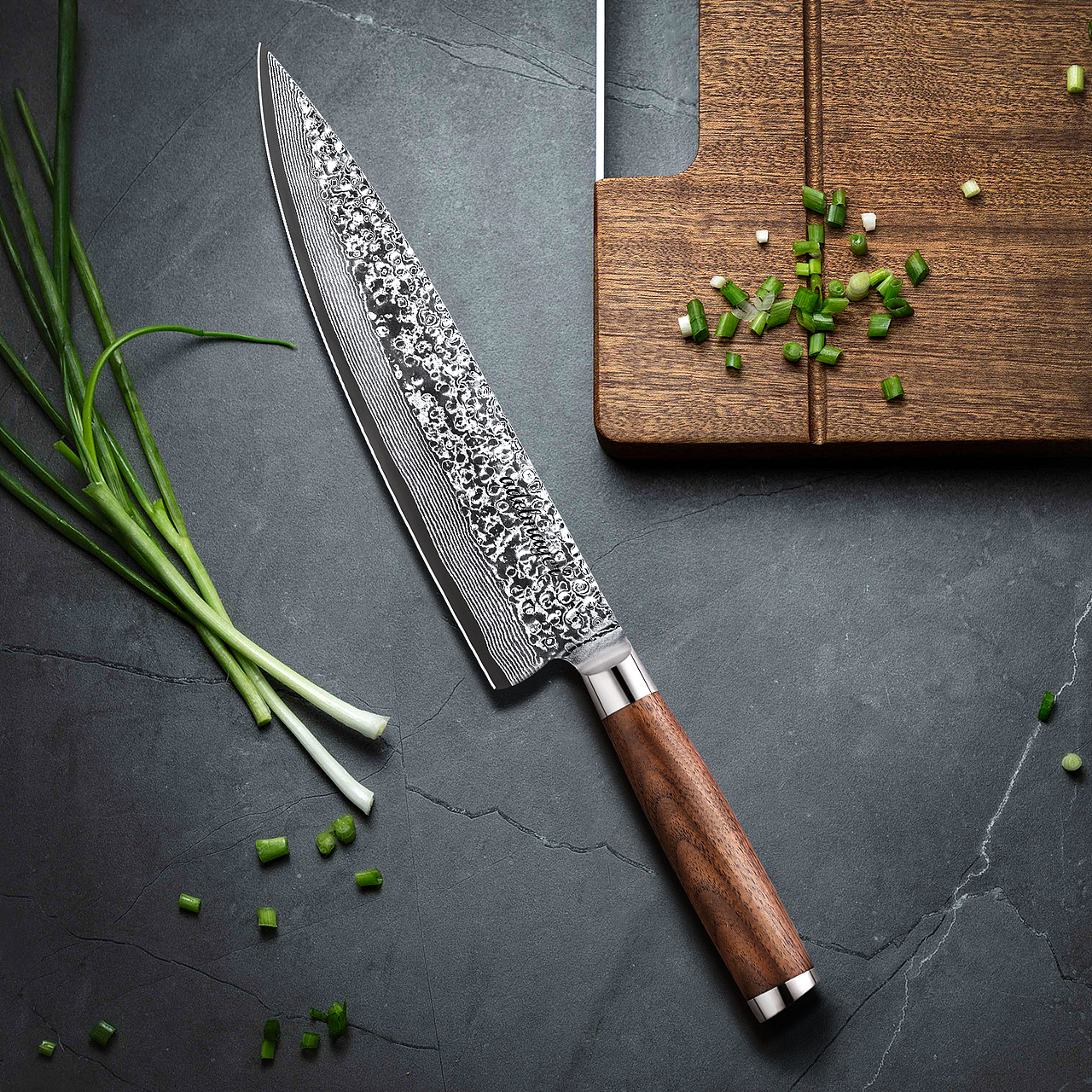 厨刀系列-大马士革-胡桃木手柄（图ZMjU3Njg1NTQ4） - 电商 - 站酷设计师Ken_一迅原创素材 - 站酷ZCOOL