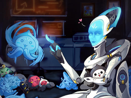 守望先锋 回声echo插画