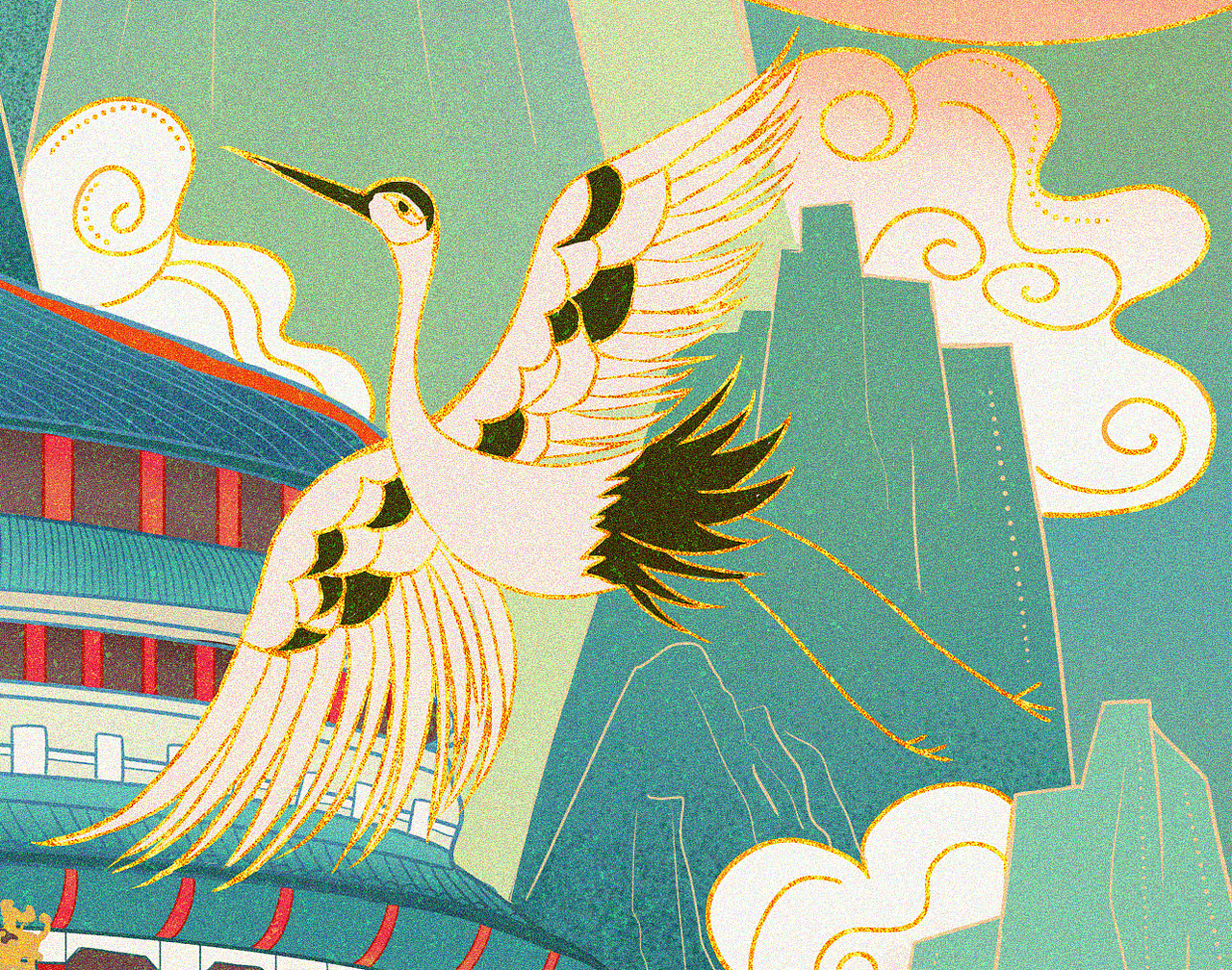 新国风插画重庆大礼堂国风插画（图ZMjYyNDY3Mzgw） - 新锐潮流插画 - 站酷设计师初月三一原创素材 - 站酷ZCOOL